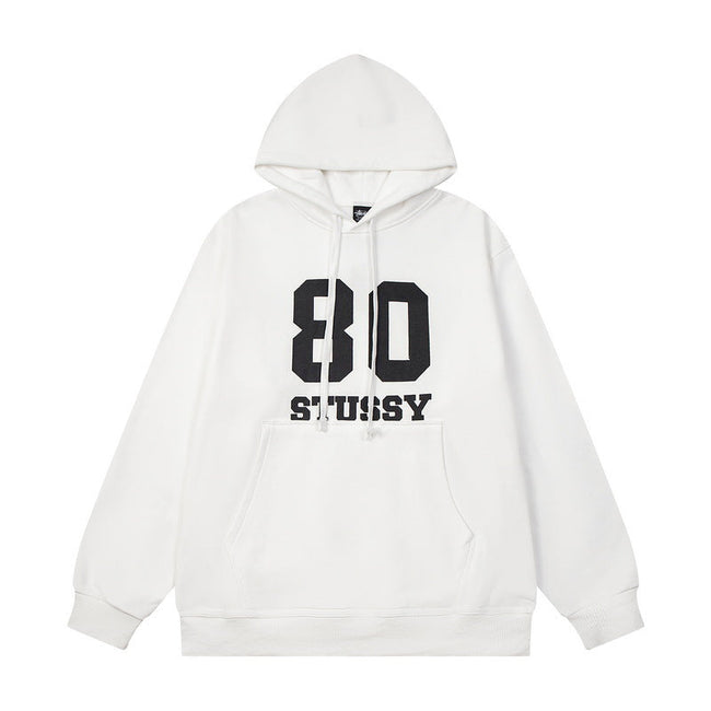 STUSSY 80 Logo Pullover Hoodie – White Hover Image