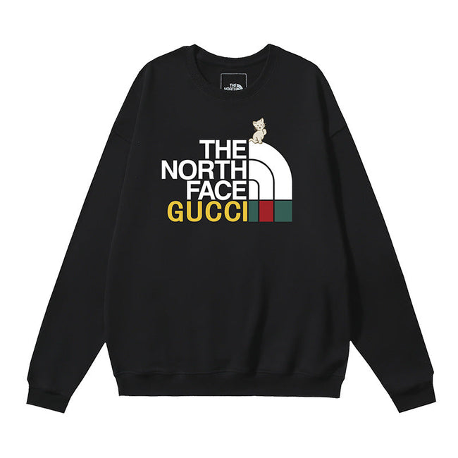 The North Face x Gucci Signature Logo Crewneck Sweatshirt – Black Hover Image