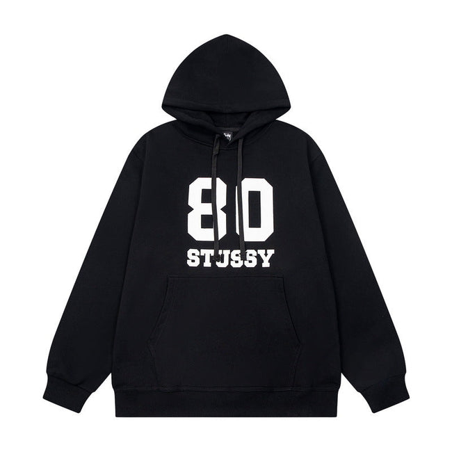STUSSY 80 Logo Pullover Hoodie – Black Hover Image