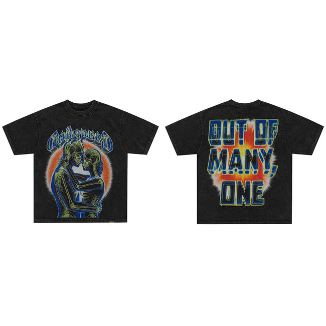 GodSpeed Skeleton Graphic Washed T-Shirt Hover Image