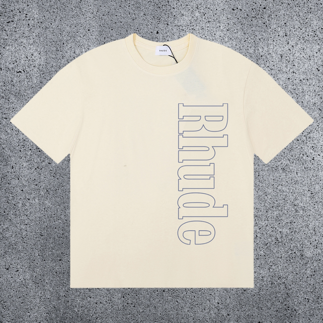 RHUDE Vertical Logo Shirt – Cream Hover Image