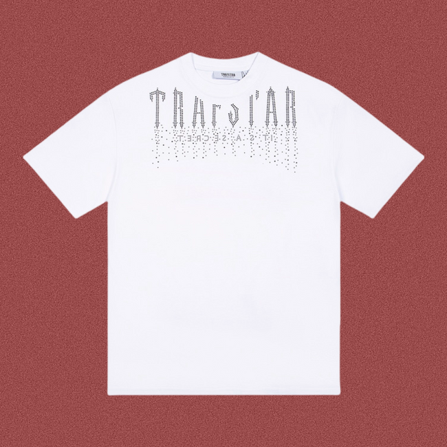 TRAPSTAR Rhinestone Logo T-Shirt White Hover Image