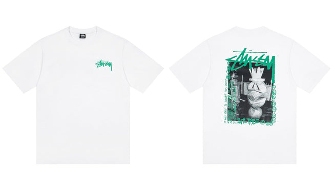 STUSSY Green Graphic Logo T-Shirt Hover Image
