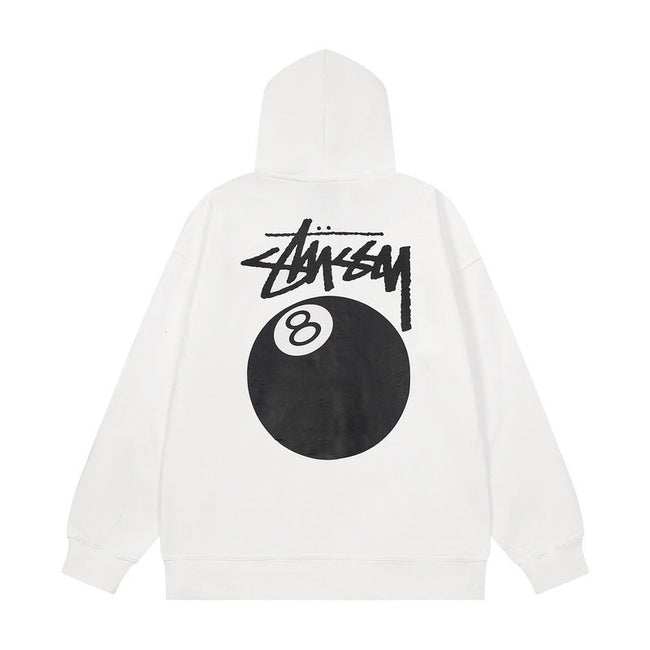 STUSSY 8 Ball Graphic Pullover Hoodie – White Hover Image