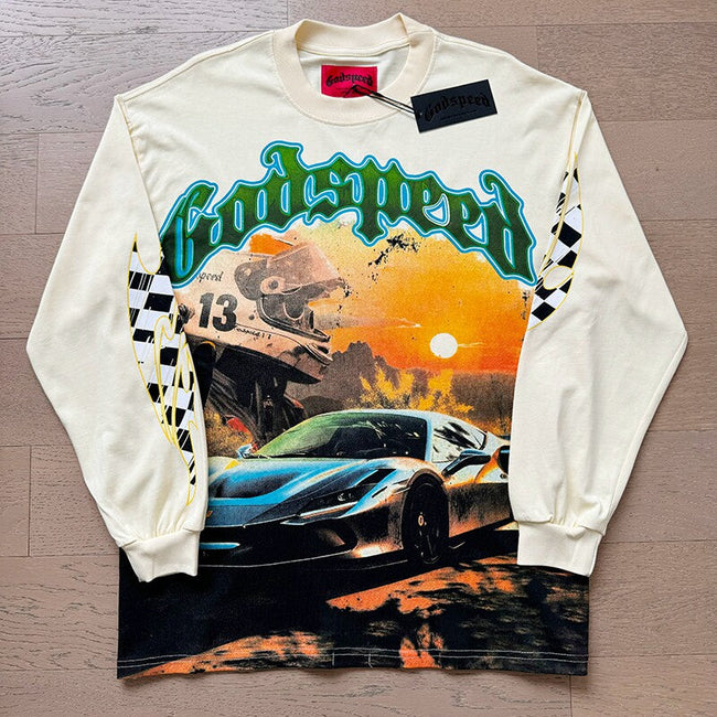 GodSpeed Racing Car Graphic Long Sleeve T-Shirt Hover Image