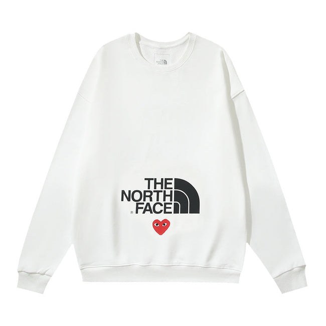 The North Face x COMME des GARÇONS PLAY Heart Logo Crewneck Sweatshirt – White Hover Image