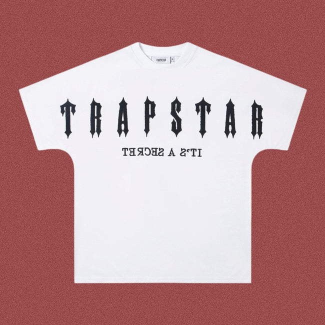 TRAPSTAR Gothic Logo White T-Shirt Hover Image