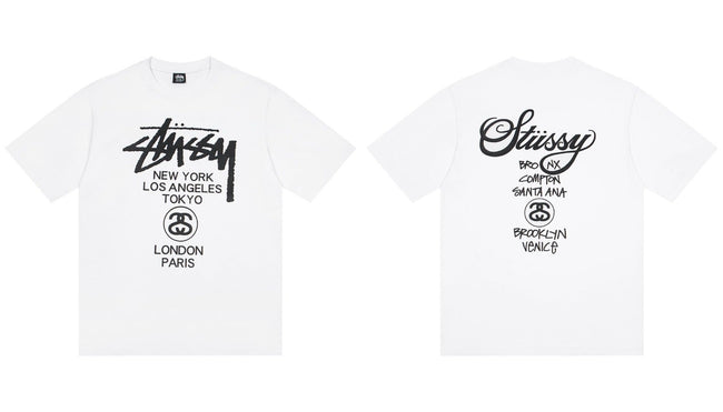 STUSSY World Tour Logo T-Shirt White Hover Image