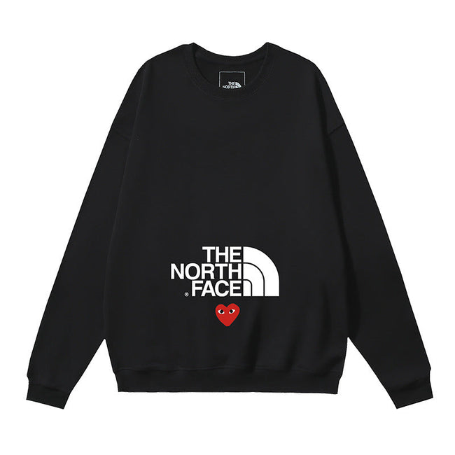 The North Face x COMME des GARÇONS PLAY Heart Logo Crewneck Sweatshirt – Black Hover Image