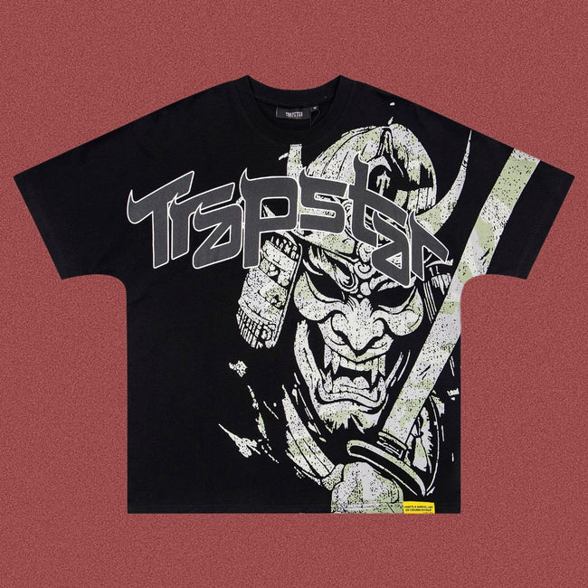 TRAPSTAR Samurai Graphic Oversized T-Shirt Black Hover Image