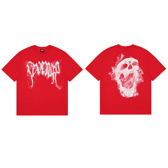 REVENGE Red Skull Graphic T-Shirt Hover Image