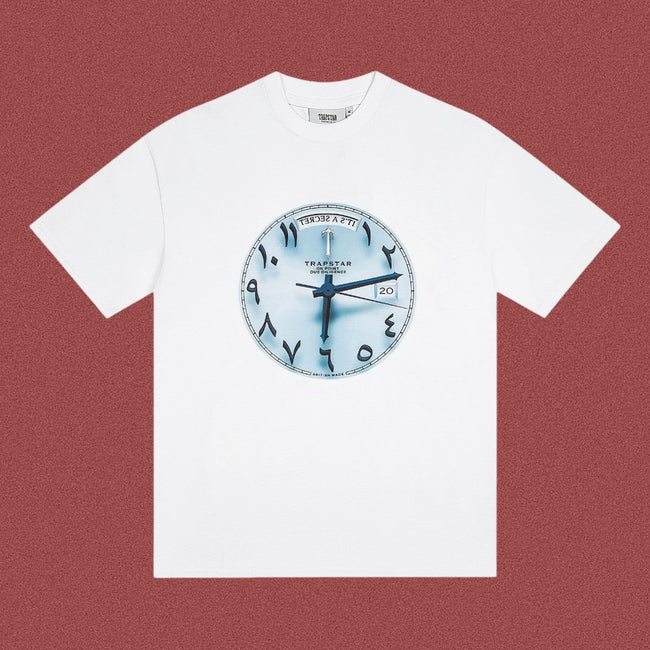 TRAPSTAR Clock Logo Graphic T-Shirt White Streetwear Tee Hover Image