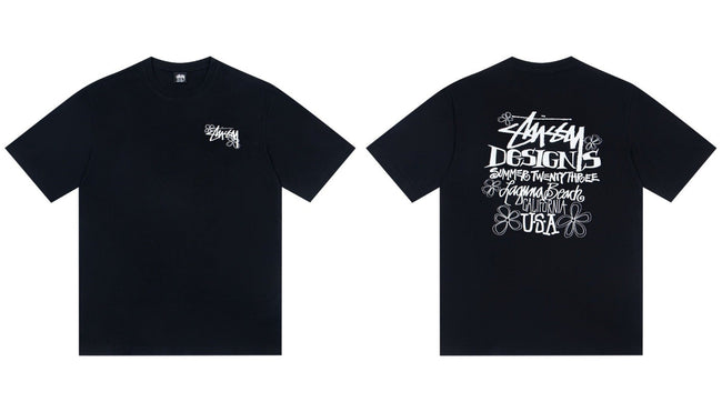 STUSSY Floral Design Graphic T-Shirt Hover Image