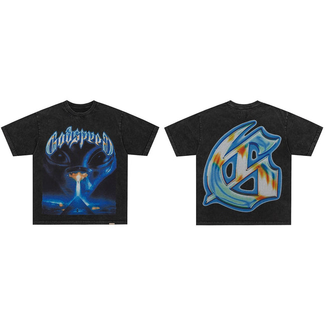 GodSpeed Cosmic Alien Graphic T-Shirt Hover Image