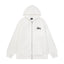 STUSSY Basic Logo Zip Hoodie White