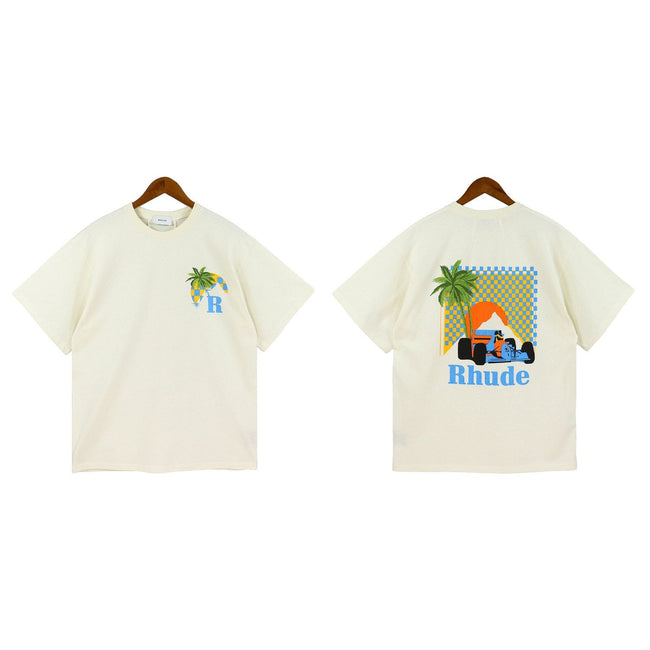 RHUDE Racing Graphic T-Shirt – Cream Hover Image