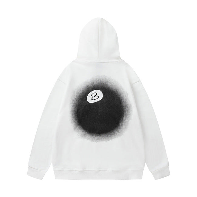 STUSSY 8 Ball Graphic Hoodie White Hover Image