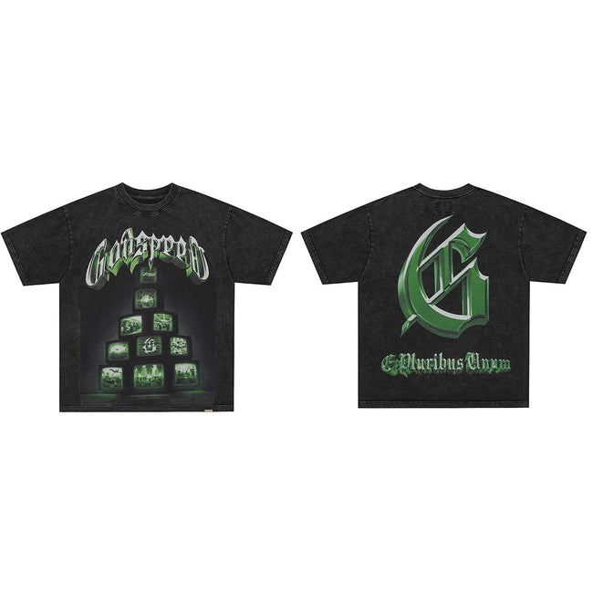 GodSpeed Glitch TV Graphic T-Shirt Hover Image
