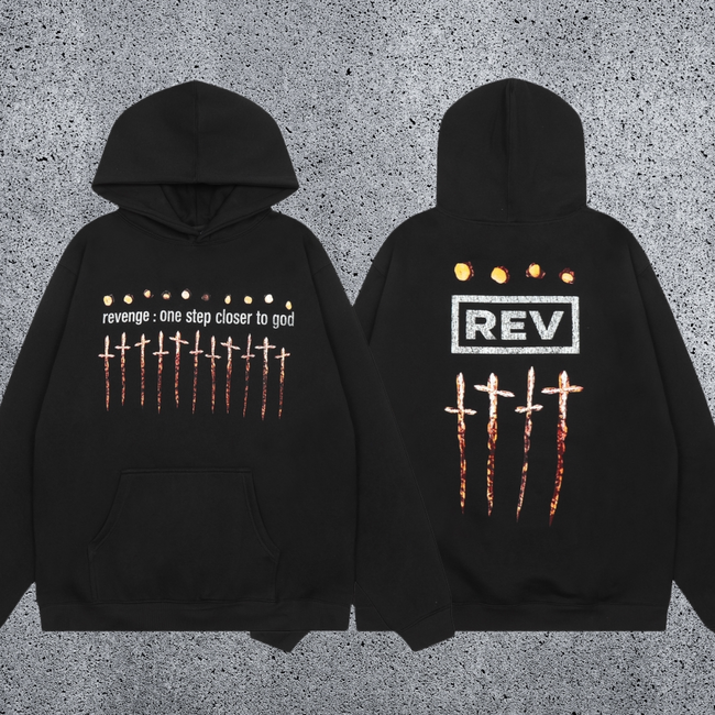 REVENGE Cross Graphic Fleece Hoodie Hover Image