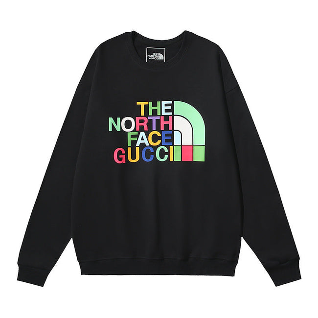 The North Face x Gucci Multicolor Logo Crewneck Sweatshirt – Black Hover Image