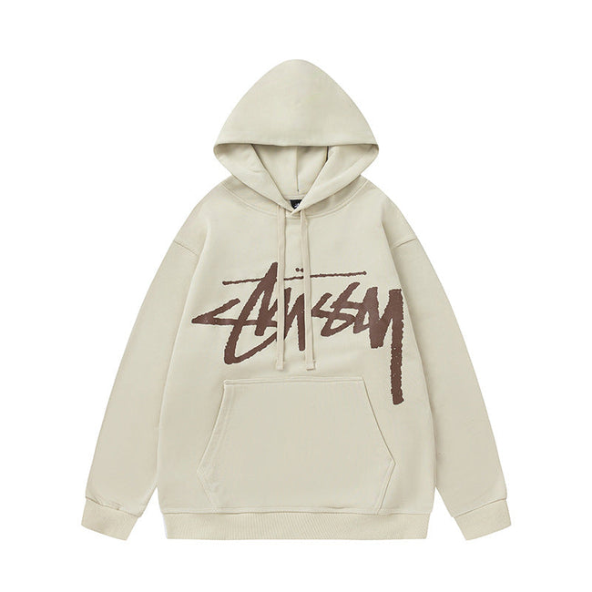 STUSSY Big Logo Pullover Hoodie Cream Hover Image