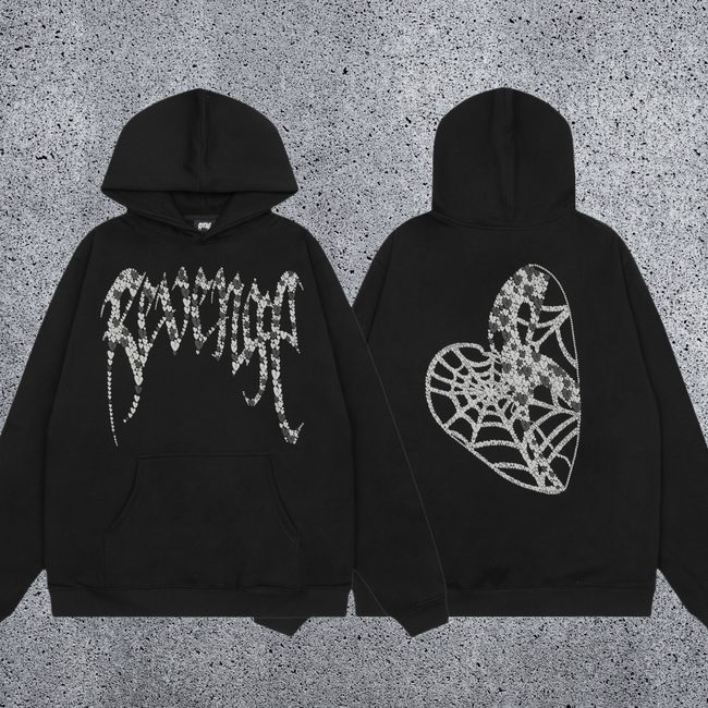REVENGE Heart Graphic Fleece Hoodie Hover Image