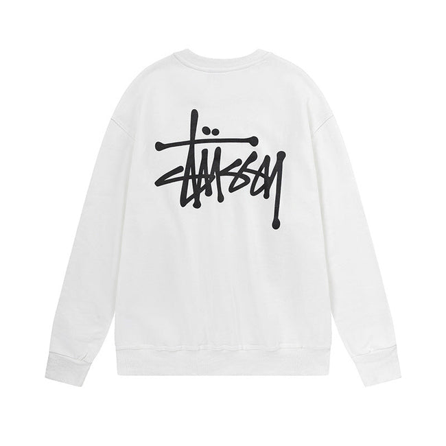 STUSSY Basic Logo Crewneck Sweatshirt White Hover Image