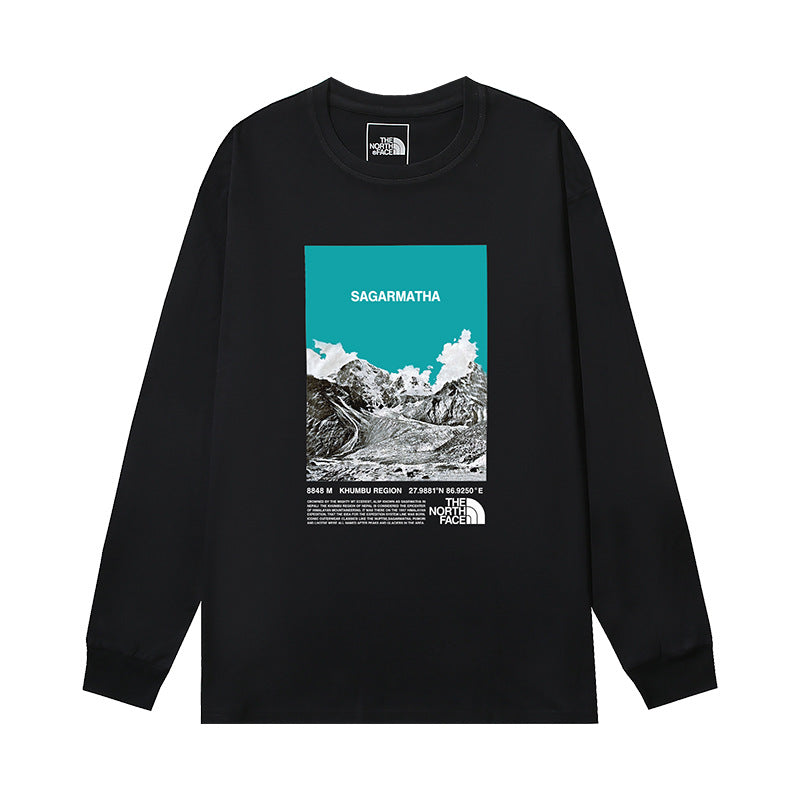 The North Face Sagarmatha Mountain Graphic Long Sleeve T-Shirt – Black