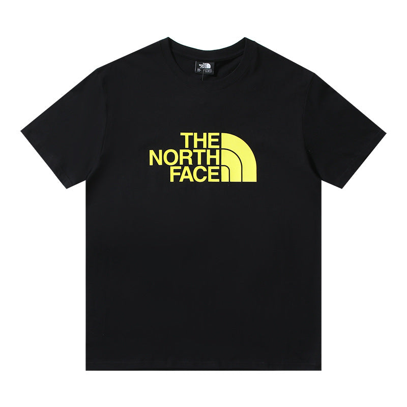The North Face Neon Yellow Logo Black T-Shirt