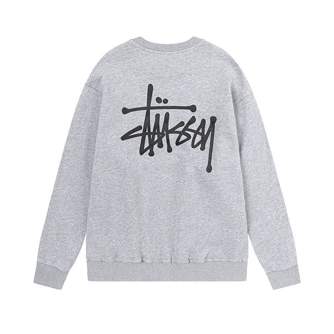 STUSSY Basic Logo Crewneck Sweatshirt Grey Hover Image
