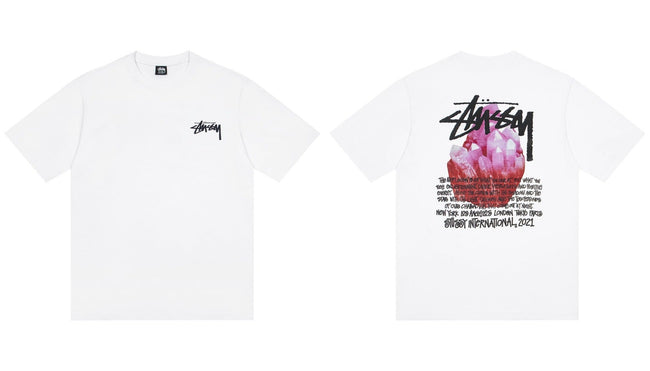 STUSSY Crystal Graphic White T-Shirt Hover Image