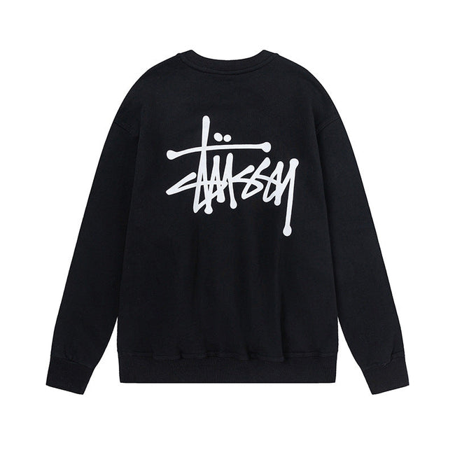 STUSSY Basic Logo Crewneck Sweatshirt Black Hover Image