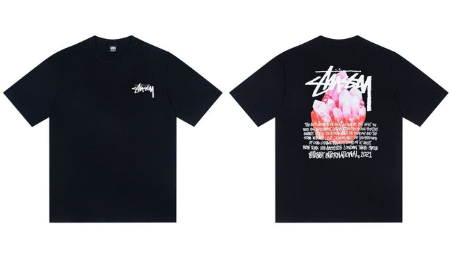 STUSSY Crystal Graphic Black T-Shirt Hover Image
