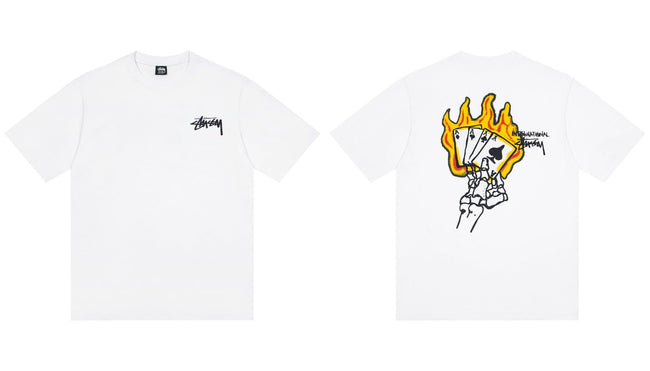 STUSSY Playing Cards Graphic White T-Shirt Hover Image