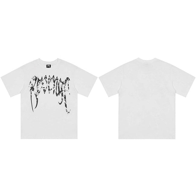 REVENGE Distressed Logo Graphic T-Shirt – White Hover Image