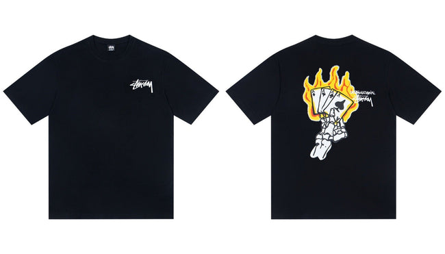 STUSSY Playing Cards Graphic Black T-Shirt Hover Image