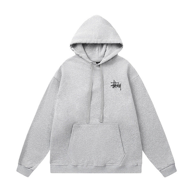 STUSSY Small Logo Pullover Hoodie Grey Hover Image