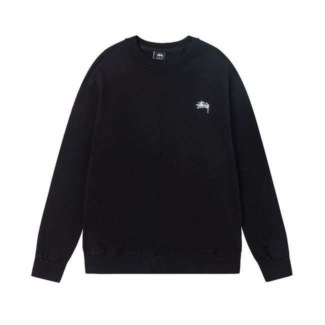 STUSSY Small Logo Crewneck Sweatshirt Black Hover Image