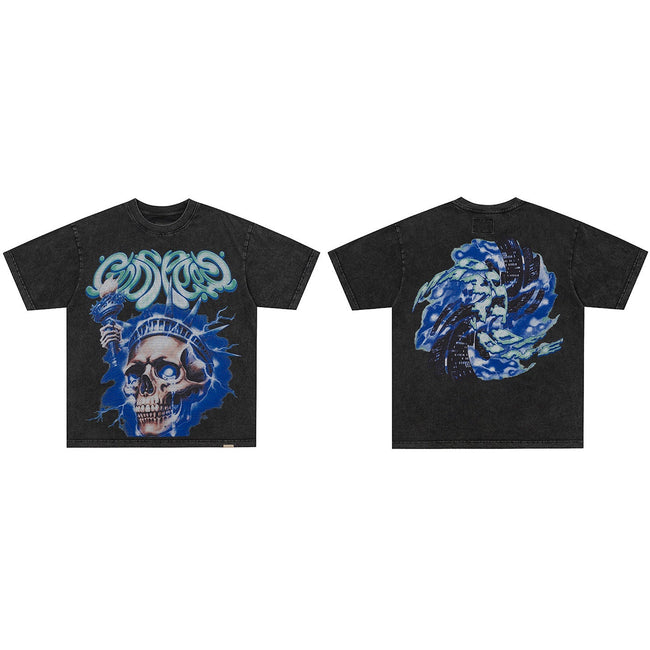 GodSpeed Liberty Skull Washed T-Shirt Hover Image