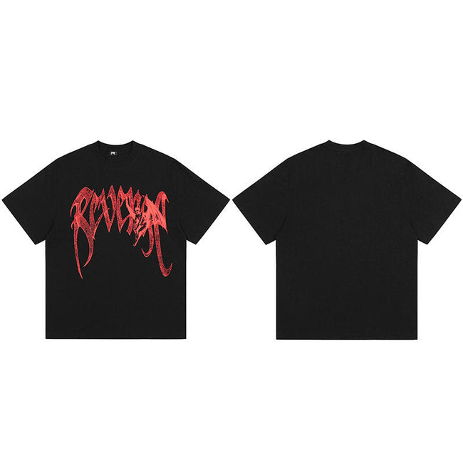 REVENGE Red Graphic Logo T-Shirt – Black Hover Image