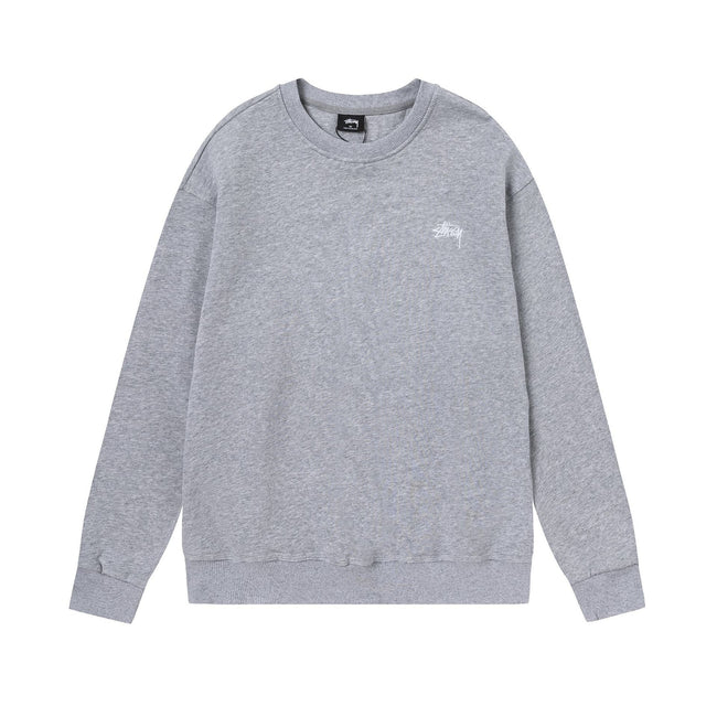 STUSSY Small Logo Crewneck Sweatshirt Grey Hover Image
