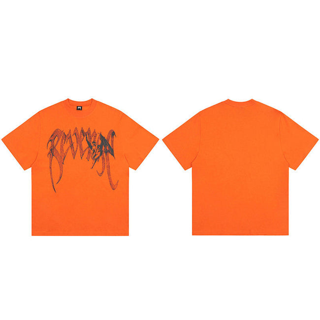 REVENGE Graffiti Logo T-Shirt – Orange Hover Image
