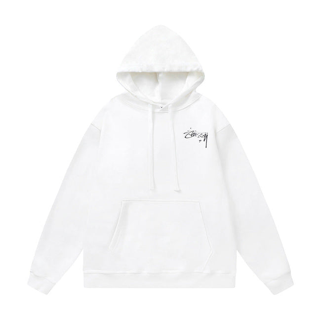 STUSSY Small Logo Hoodie White Hover Image