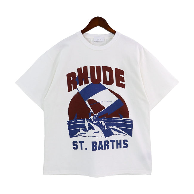 RHUDE St. Barths Sailing Graphic T-Shirt White Hover Image