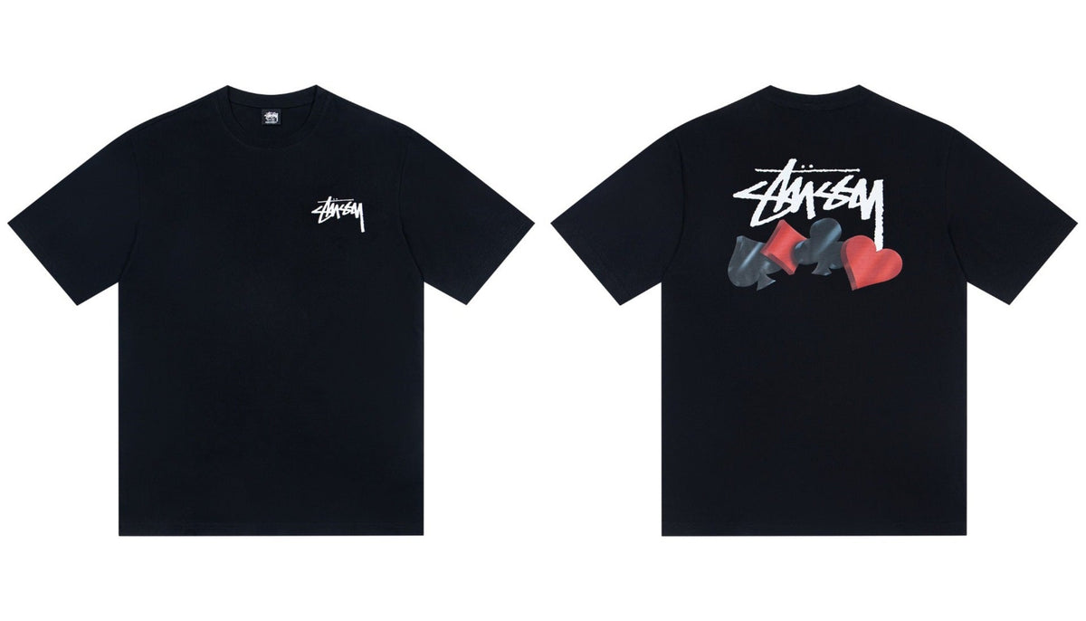 STUSSY Dice Hearts Graphic T-Shirt – Black