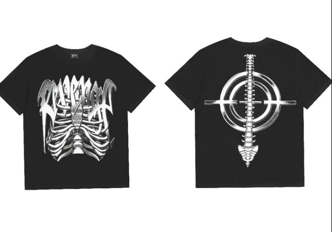 REVENGE Skeleton Graphic Oversized T-Shirt Streetwear Tee Hover Image