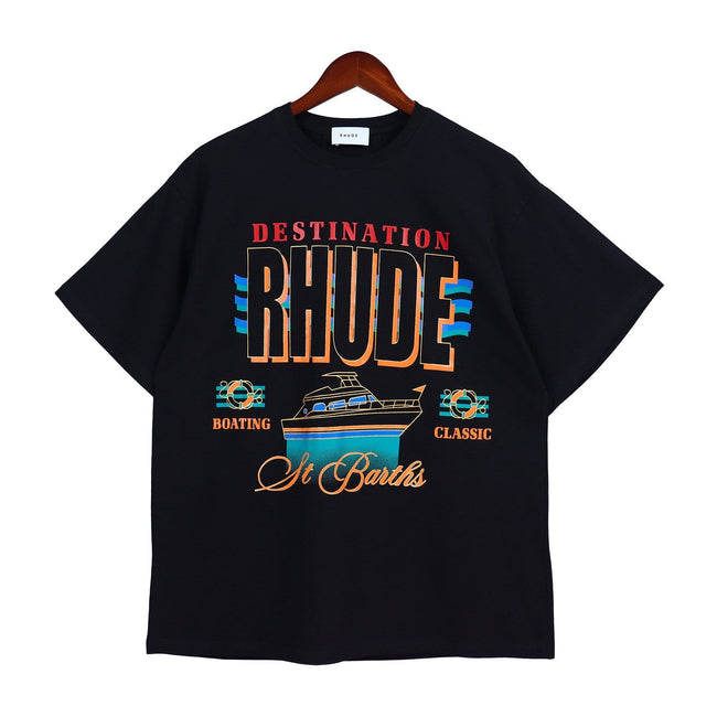 RHUDE Destination Graphic T-Shirt – Black Hover Image