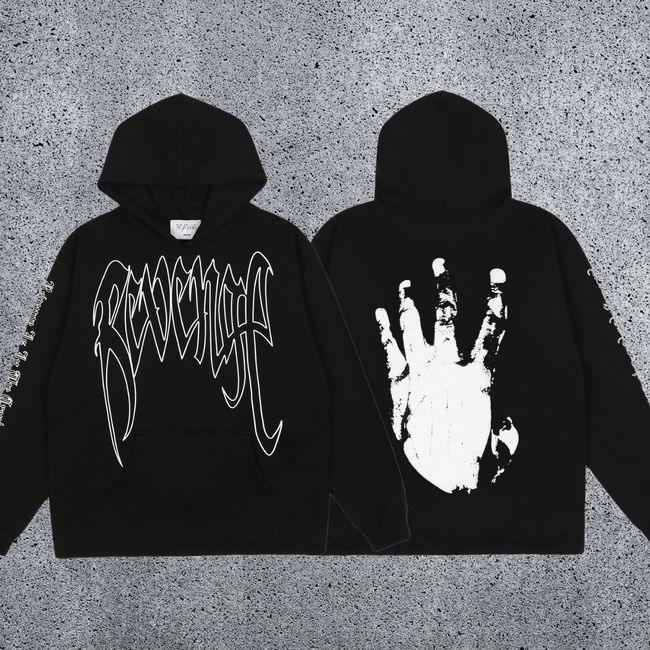 REVENGE Hand Graphic Pullover Hoodie Hover Image
