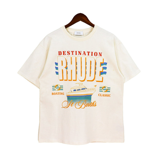 RHUDE Destination Graphic T-Shirt – Cream Hover Image