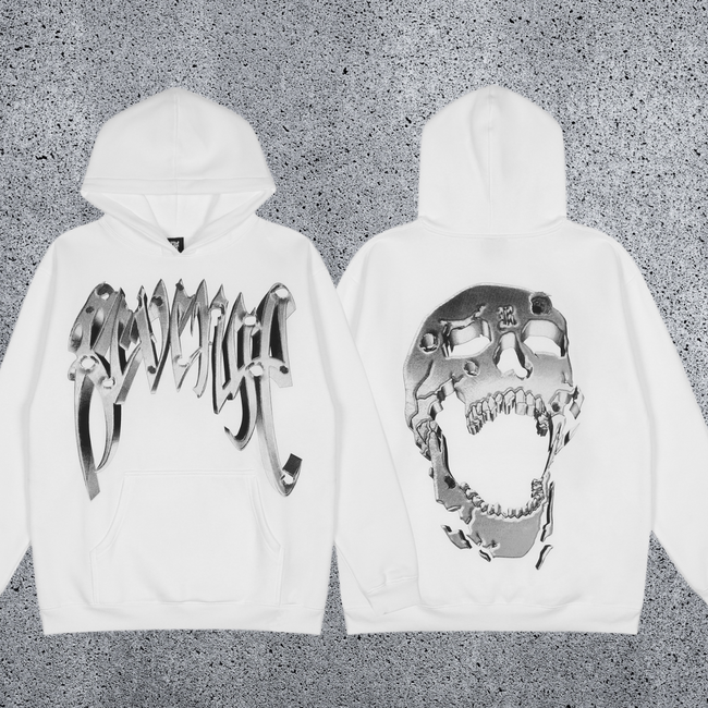REVENGE Skull Graphic Pullover Hoodie Hover Image